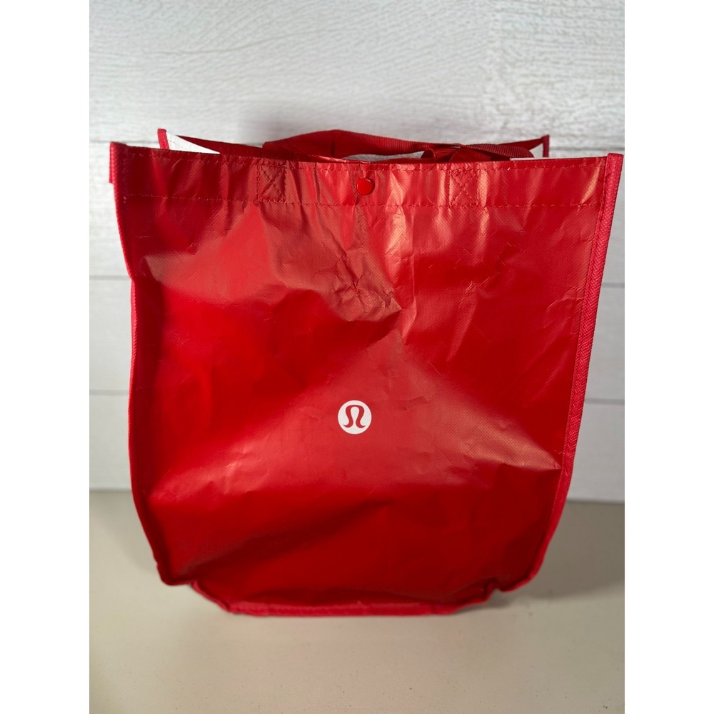 Lululemon Resuable Plastic Bag Red 16 Height by 14 Wide (about 4-5 inches depth)